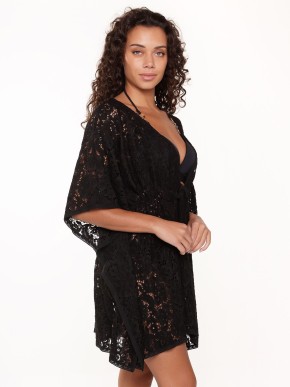DOPLŇKY PLÁŽOVÁ LINGA DORE BLACK&FUCHSIA 7219 BLACK KARDIGAN
