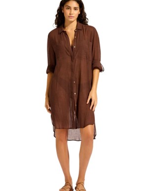DODATEK PLAŻOWY SEAFOLLY BEACHEDIT 55536-CU KOSZULA